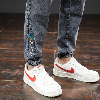 Herre Streetwear Cargo Jeans Sort og Blå