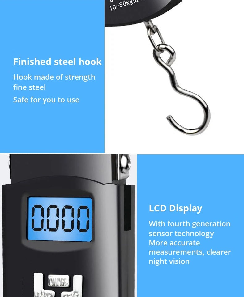 Håndholdt Digital Bagagevægt 50 kg med LCD