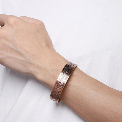 Kobber Magnetarmbånd – Livets Træ Design med Neodymmagneter