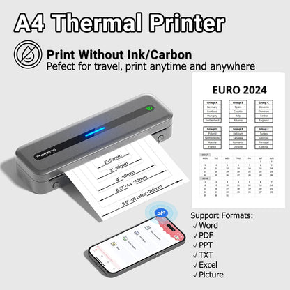 Bærbar A4 Trådløs Termoprinter