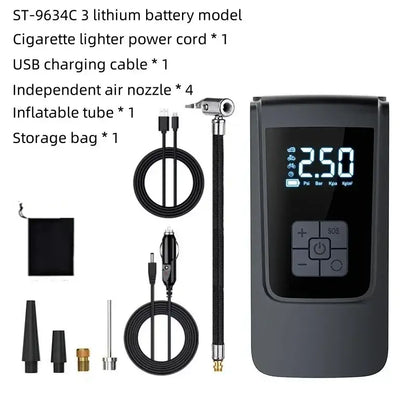 Bærbar Trådløs Dækpumpe til Bil