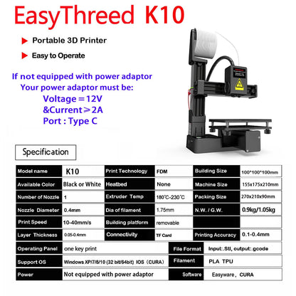 3D-Printer til Begyndere – Kompatibel med 1,75 mm PLA- og TPU-Filament