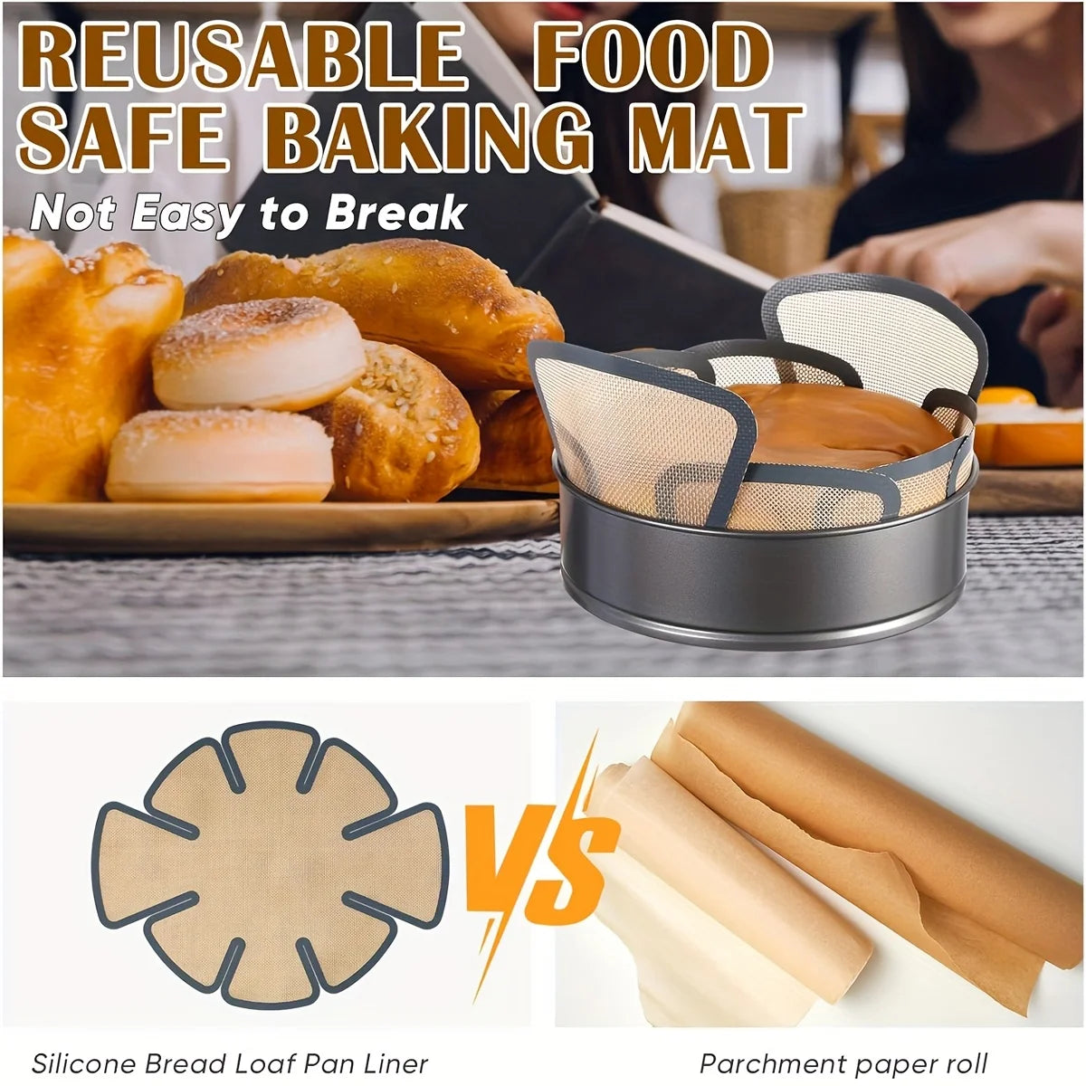 Genanvendelig Silikone Non-Stick Brødbagemåtte