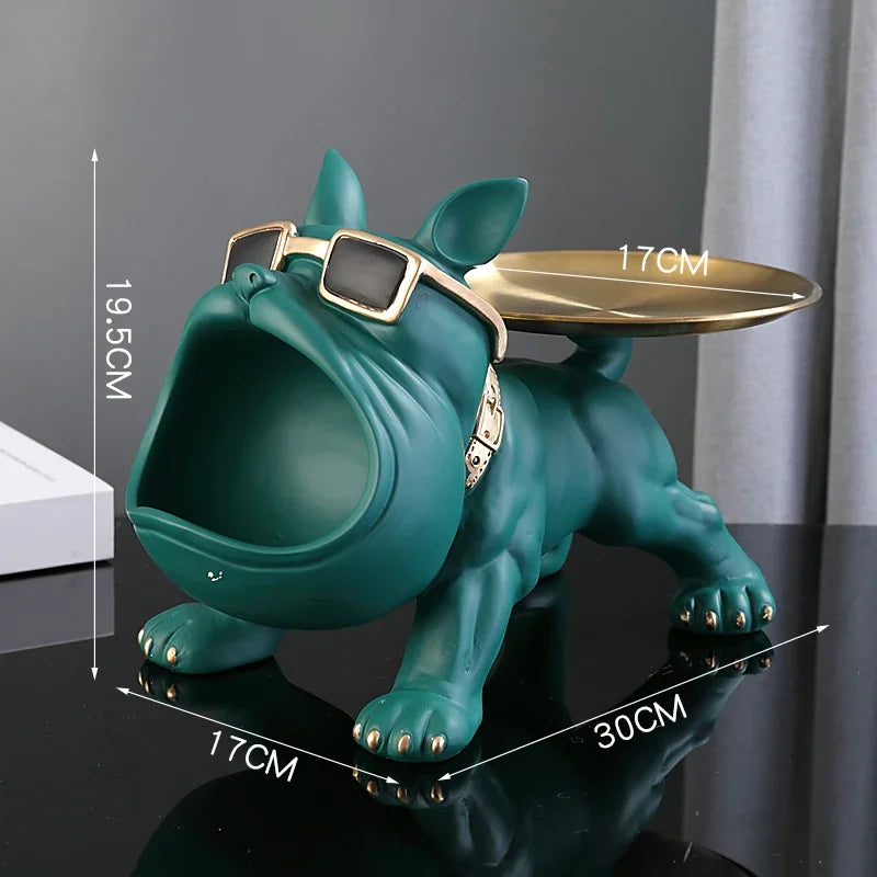 Bulldog Hund Statue Opbevaringsboks