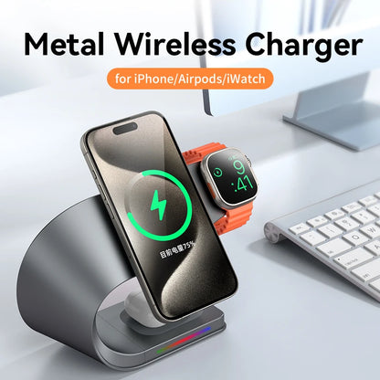 15W 4-i-1 Magnetisk Trådløs Opladningsstation