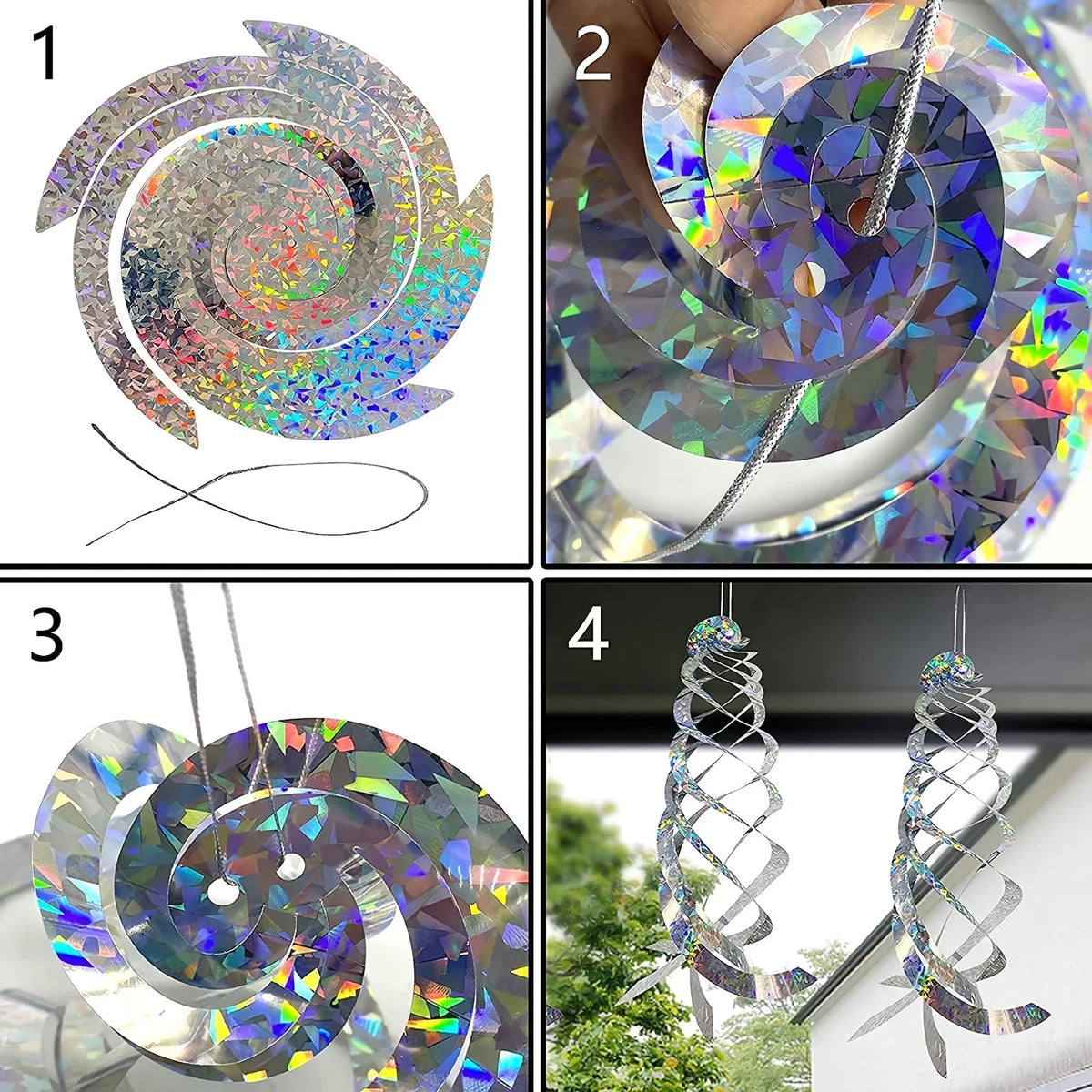 2 stk. Hængende Spiralreflektorer mod Fugle