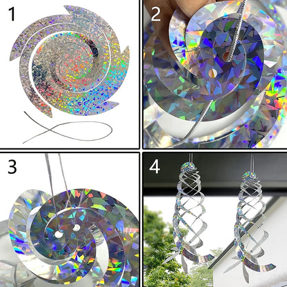 2 stk. Hængende Spiralreflektorer mod Fugle