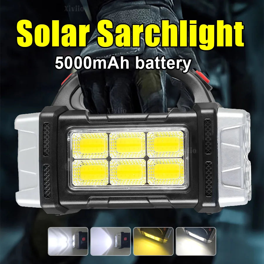 Solcelle LED Lommelygte med Campinglanterne