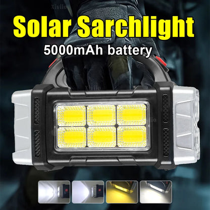 Solcelle LED Lommelygte med Campinglanterne