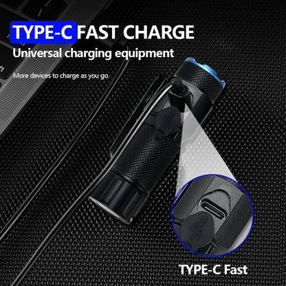 Mini LED-Lommelygte USB Genopladelig med Magnet