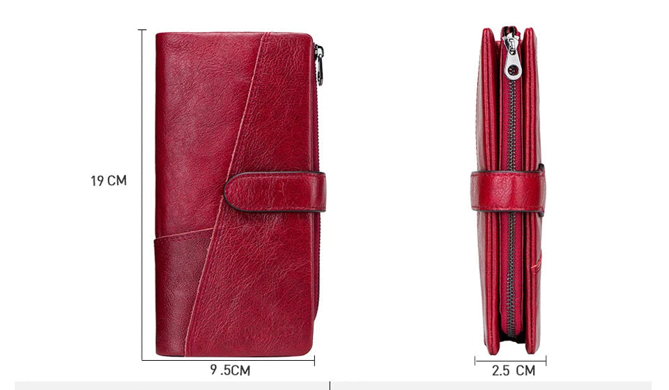 Lang Læderpung med Kortlommer og Møntpung