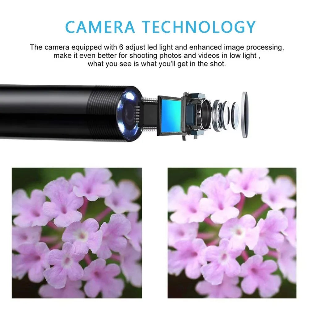 USB Type-C Endoskopkamera med LED-lys