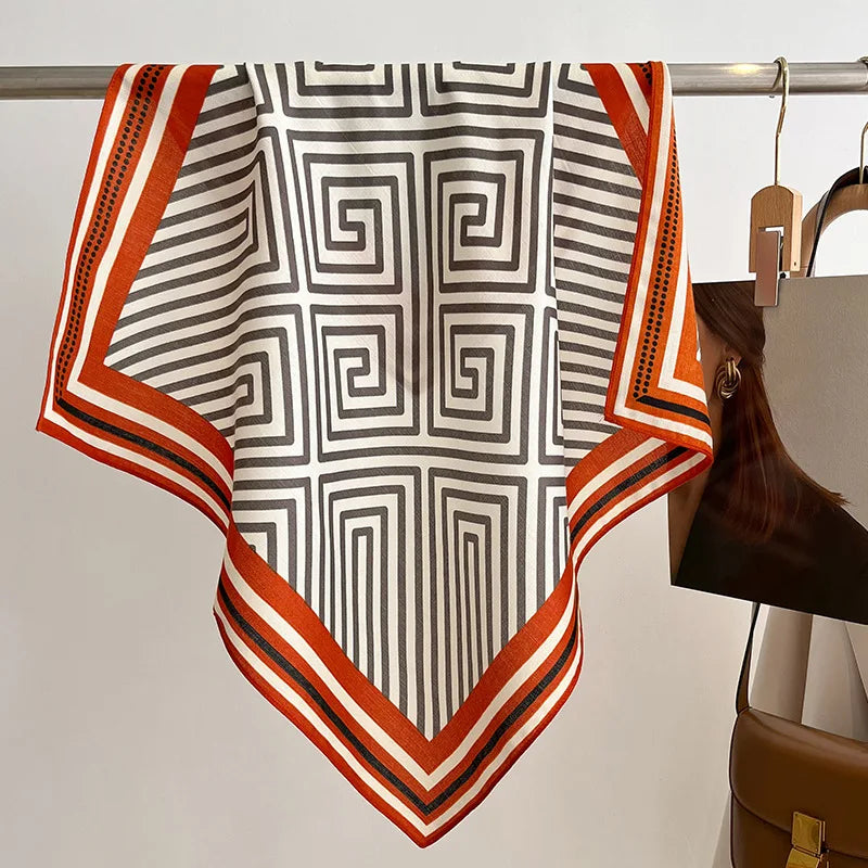 Printet Firkantet Tørklæde til Kvinder