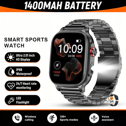 Smartwatch med Pulsmåler og Bluetooth-Opkald