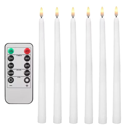 Flammefri LED Stearinlys med Fjernbetjening 6-Pak