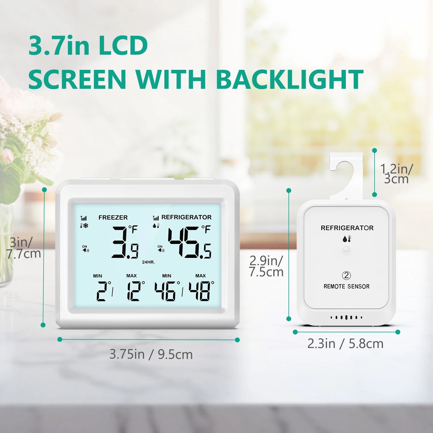 Digitalt Trådløst Køleskabs- og Frysertermometer