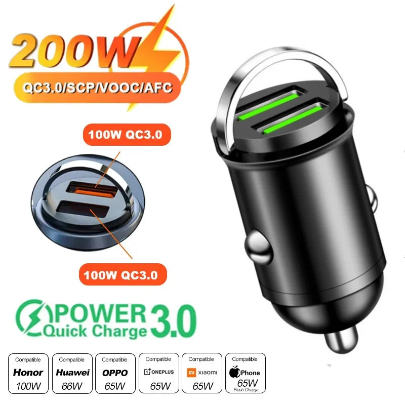 100W/200W Hurtig USB Biloplader Type-C