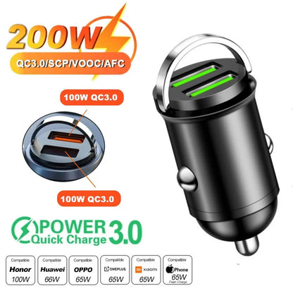 100W/200W Hurtig USB Biloplader Type-C