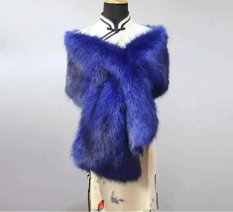 Vintersjal i Imiteret Pels til Kvinder