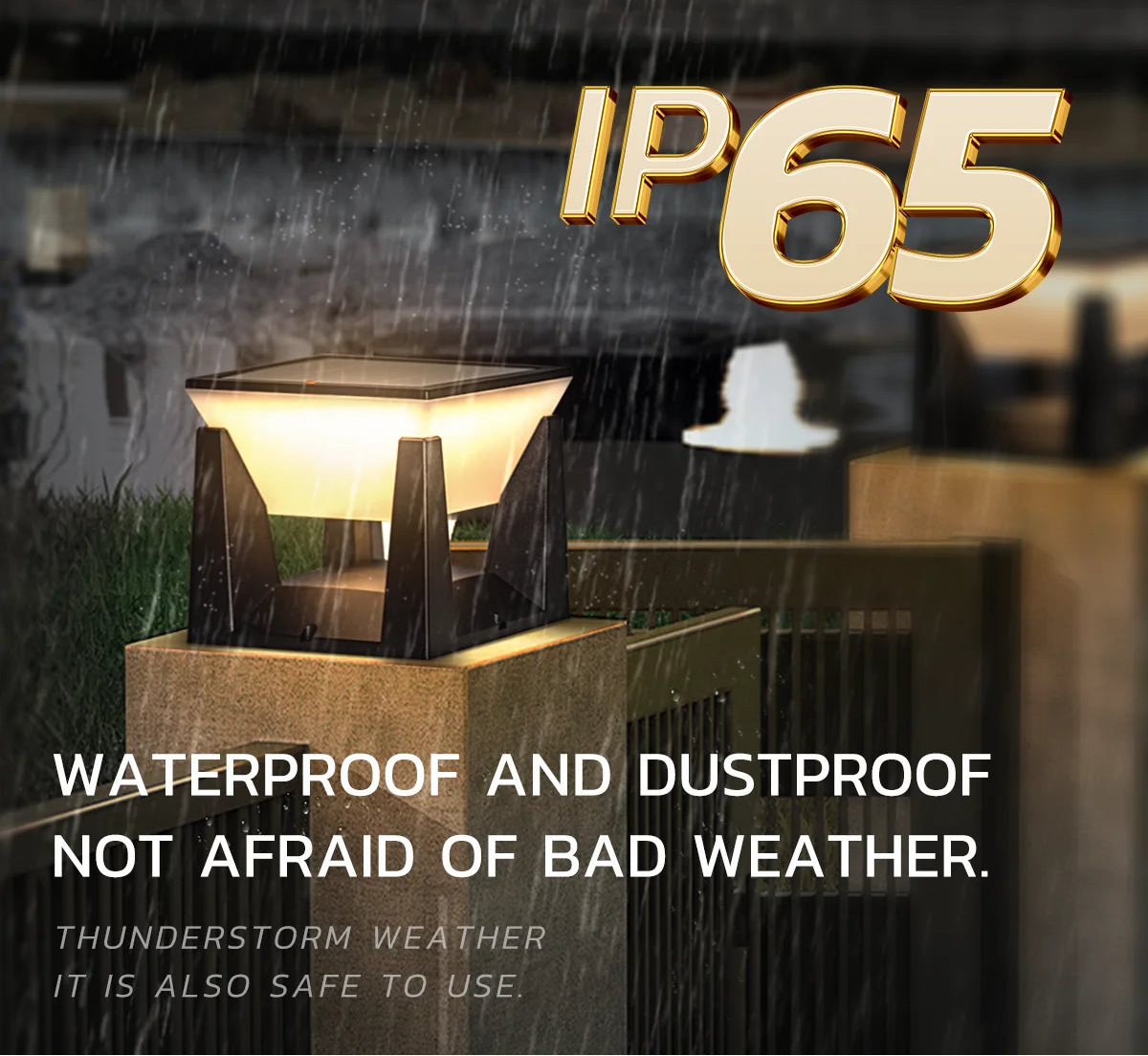 Solcellelampe – Firkantet LED-Lampe til Have og Sti