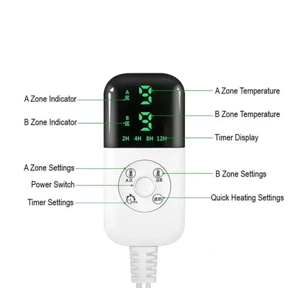 Elektrisk Varmesædepude med Ryglæn – Justerbar Temperatur