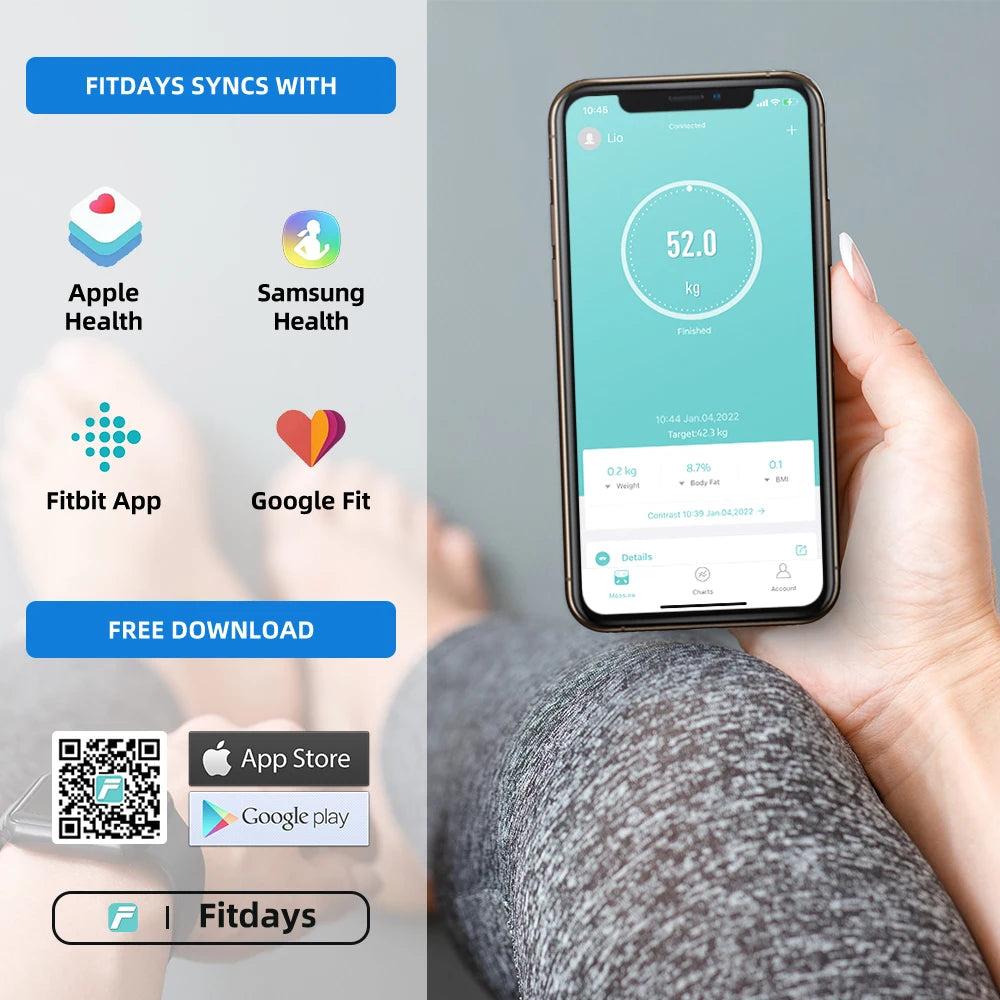 Smart Digital Badevægt med Bluetooth