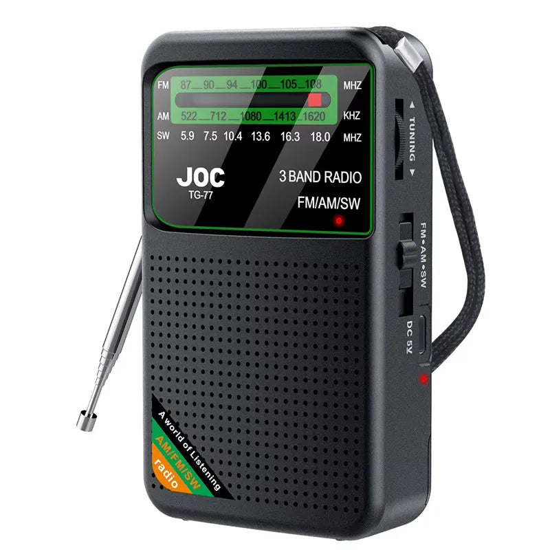 Bærbar Genopladelig FM AM SW Radio