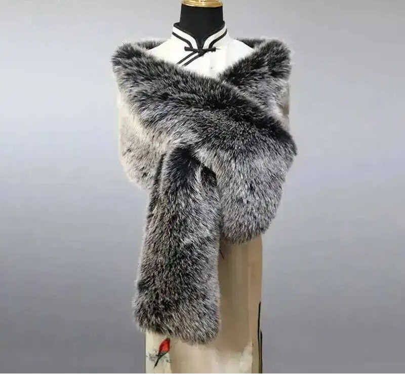 Vintersjal i Imiteret Pels til Kvinder