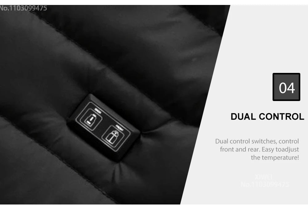 Varm Vinter Elektrisk Opvarmet Jakke - Vælg mellem 9 eller 12 opvarmede områder