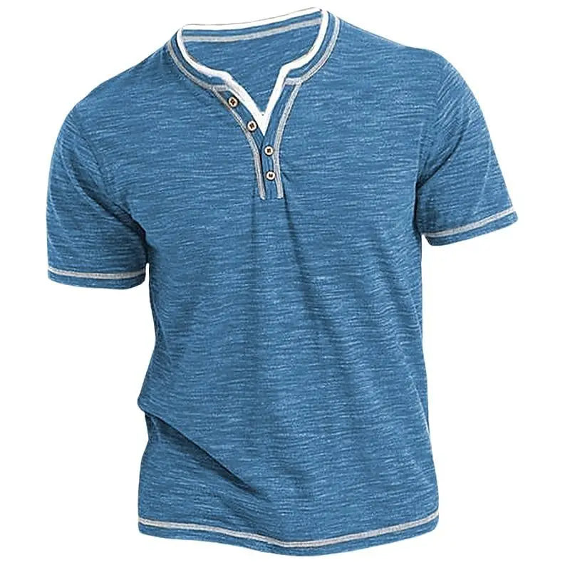 Herre Bomulds V-Hals Casual Slim Fit T-Shirt