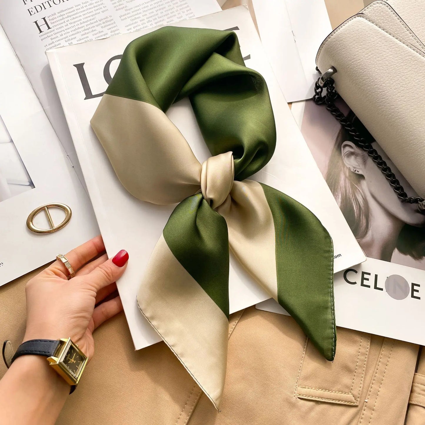 Luksus Trykt Silketørklæde til Kvinder