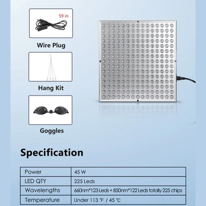 Forny din Hud og Lindr din Kropssmerter med 45W LED Rødt Lysterapi Panel