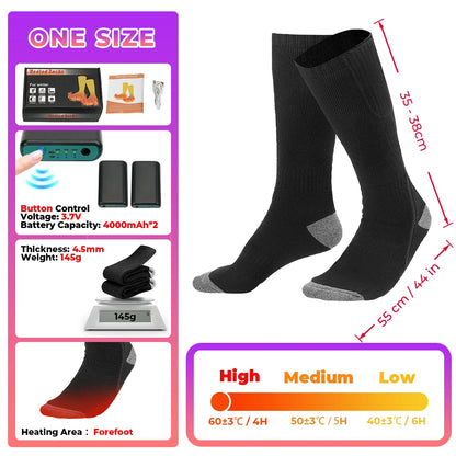 Genopladelige Varmestrømper til Vinter med Fjernbetjening