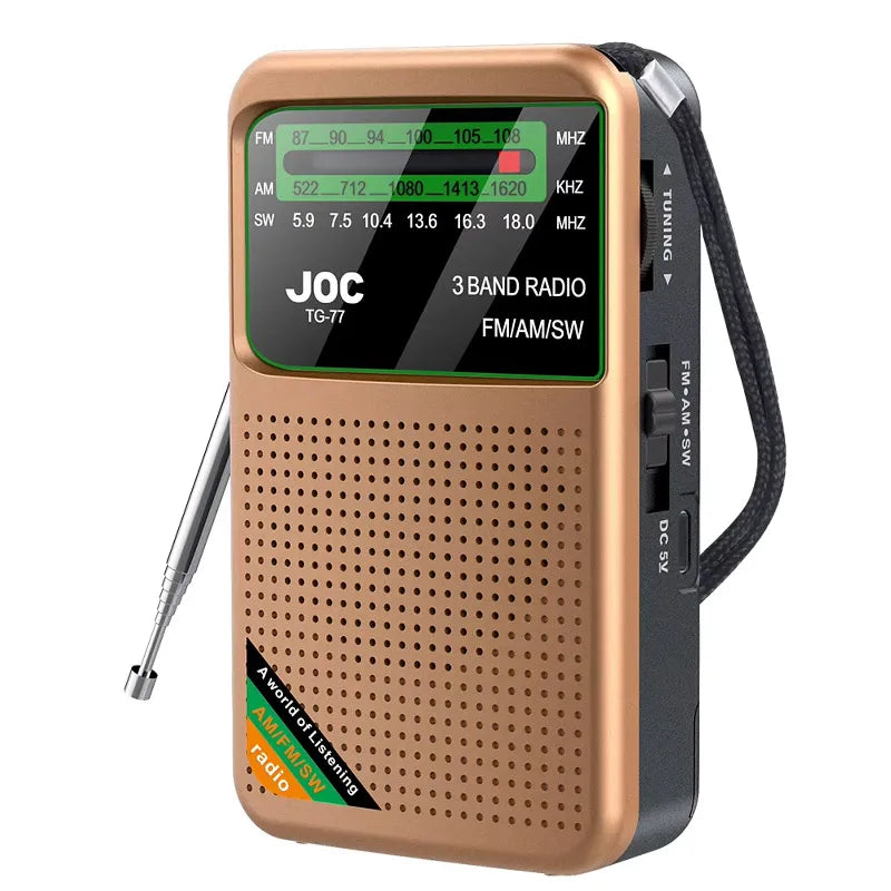 Bærbar Genopladelig FM AM SW Radio