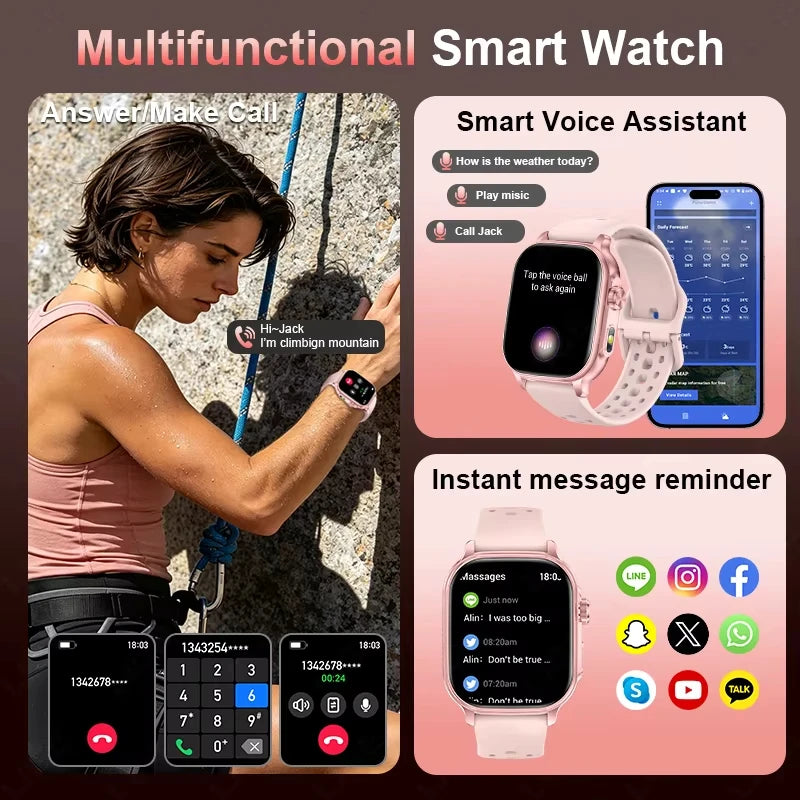 Smartwatch med Pulsmåler og Bluetooth-Opkald