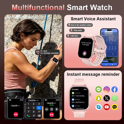 Smartwatch med Pulsmåler og Bluetooth-Opkald