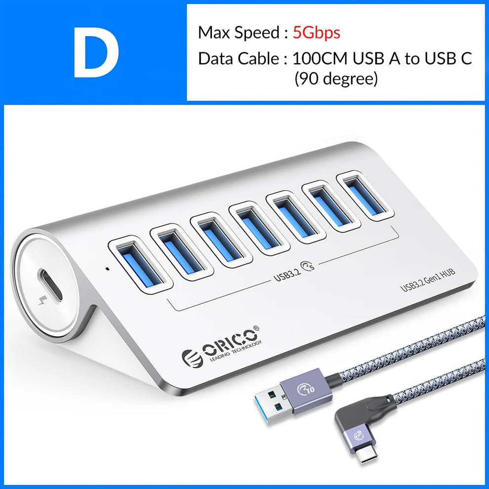 USB C Hub med PD60W Opladning og Flere Porte