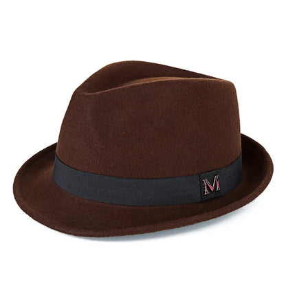 Herre Tyk Varm Vinter Fedora Hat