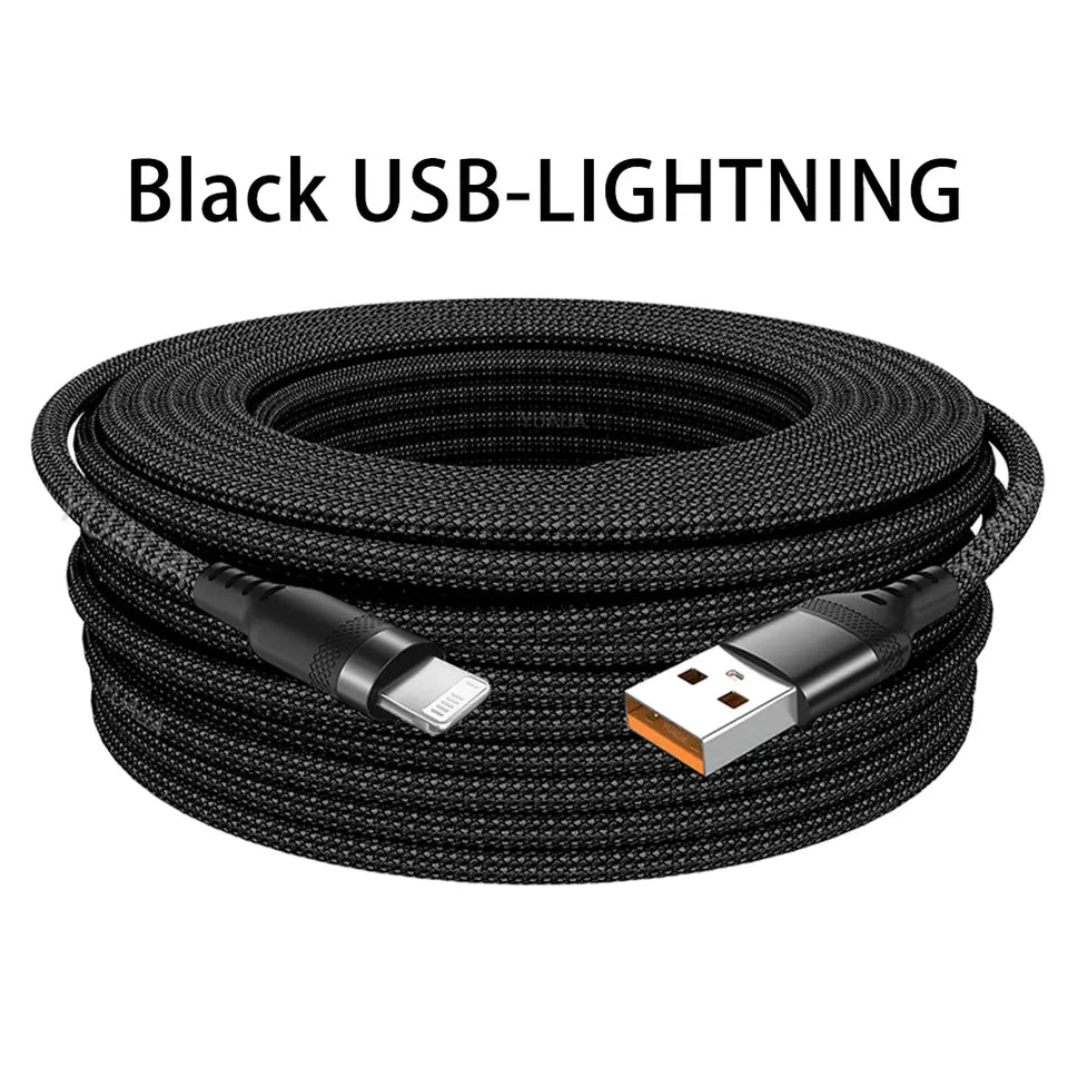 6A Hurtigopladning USB-Kabel - Lightning, Type C og Micro