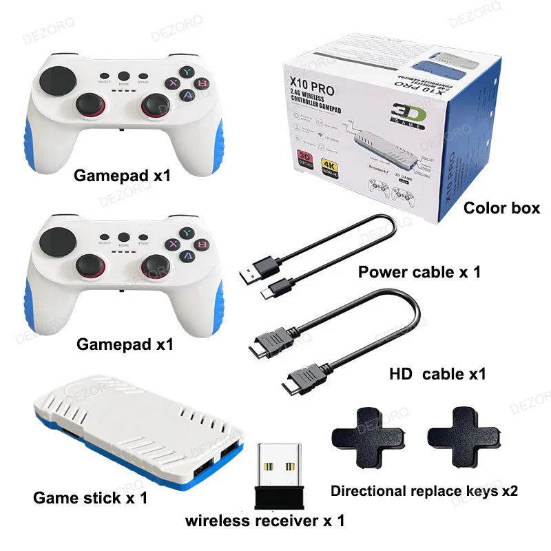 4K Retrospilskonsol med 2 Trådløse Controllere