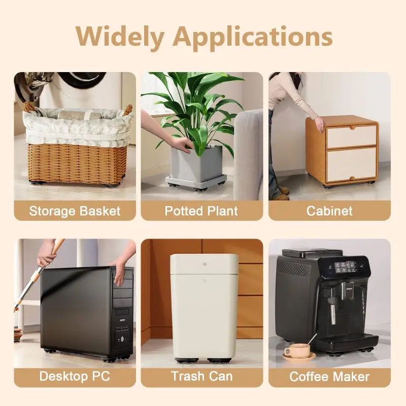 4 Stk. Møbelfødder med Hjul