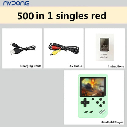 Bærbar Retro Spilkonsol med 500+ Spil
