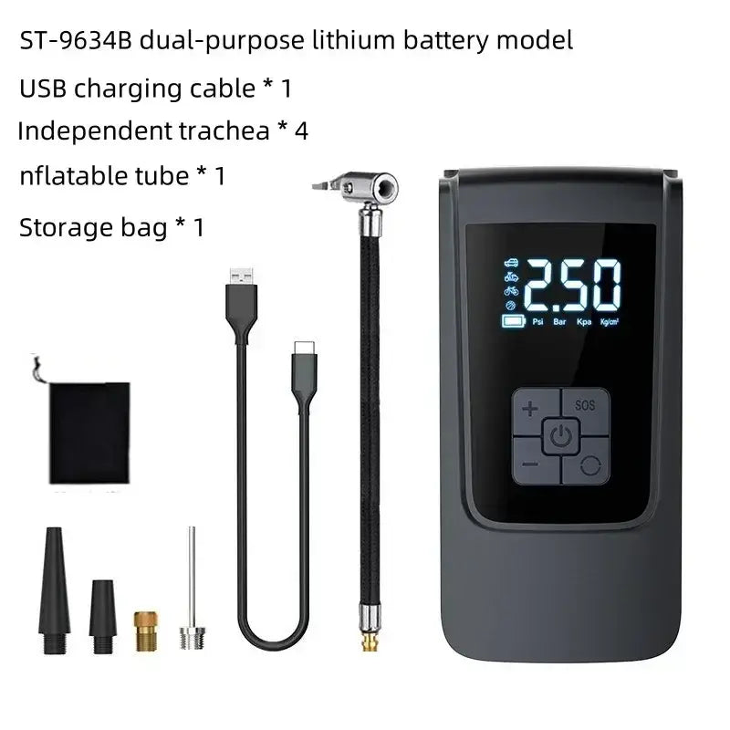 Bærbar Trådløs Dækpumpe til Bil