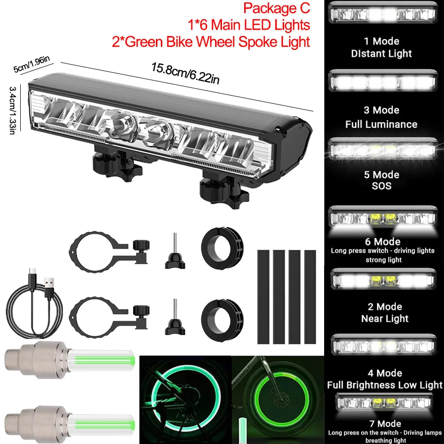 USB Genopladelig LED Cykelforlygte