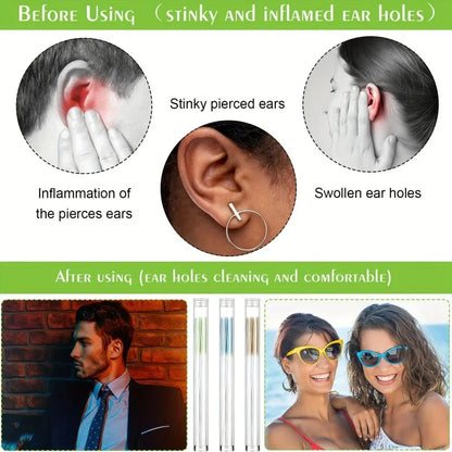 60 stk. Engangs Ørepiercing Rensepinde