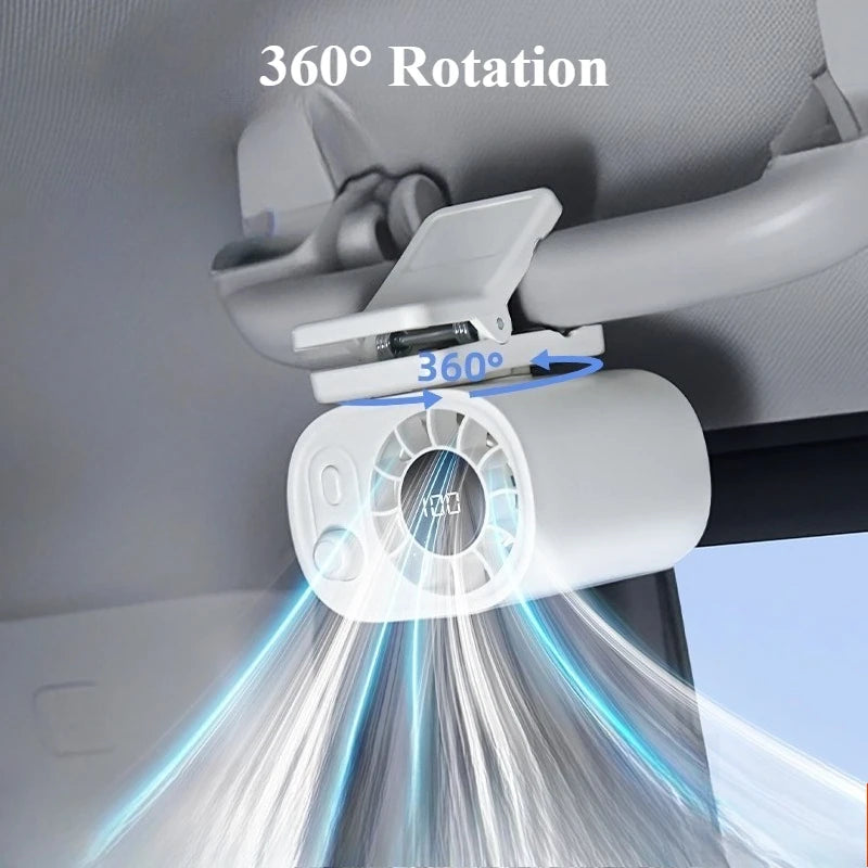 Bærbar 360° USB Bilklips Mini Køleventilator
