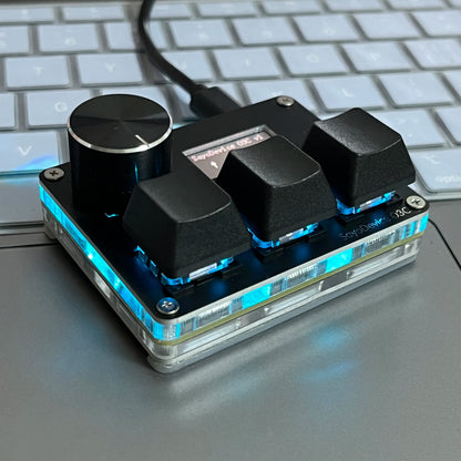 Mini Makrotastatur med Drejeknap, Skærm & Hurtigudløser