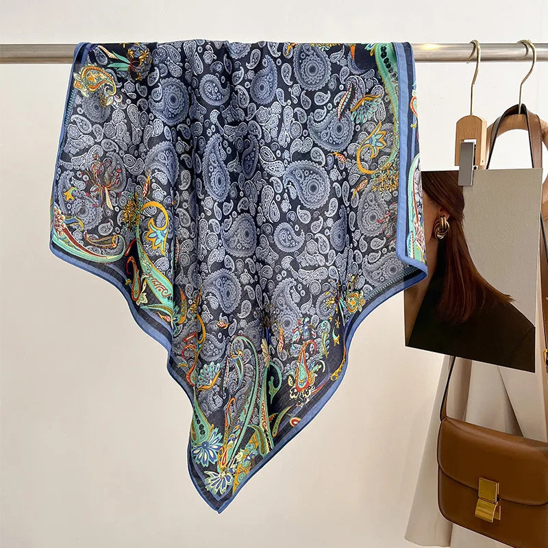 Printet Firkantet Tørklæde til Kvinder