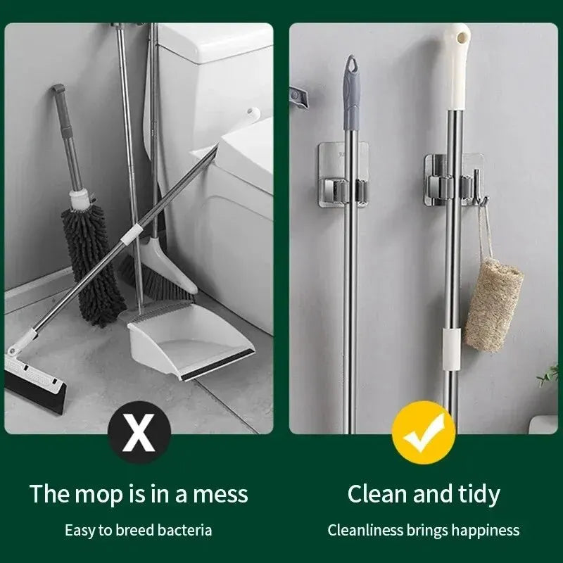 Vægkroge til Opbevaring af Kost og Moppe