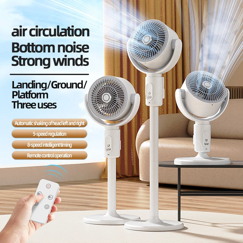 Genopladelig Standventilator med Justerbar Højde